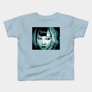 Anna May Wong cyan Kids T-Shirt